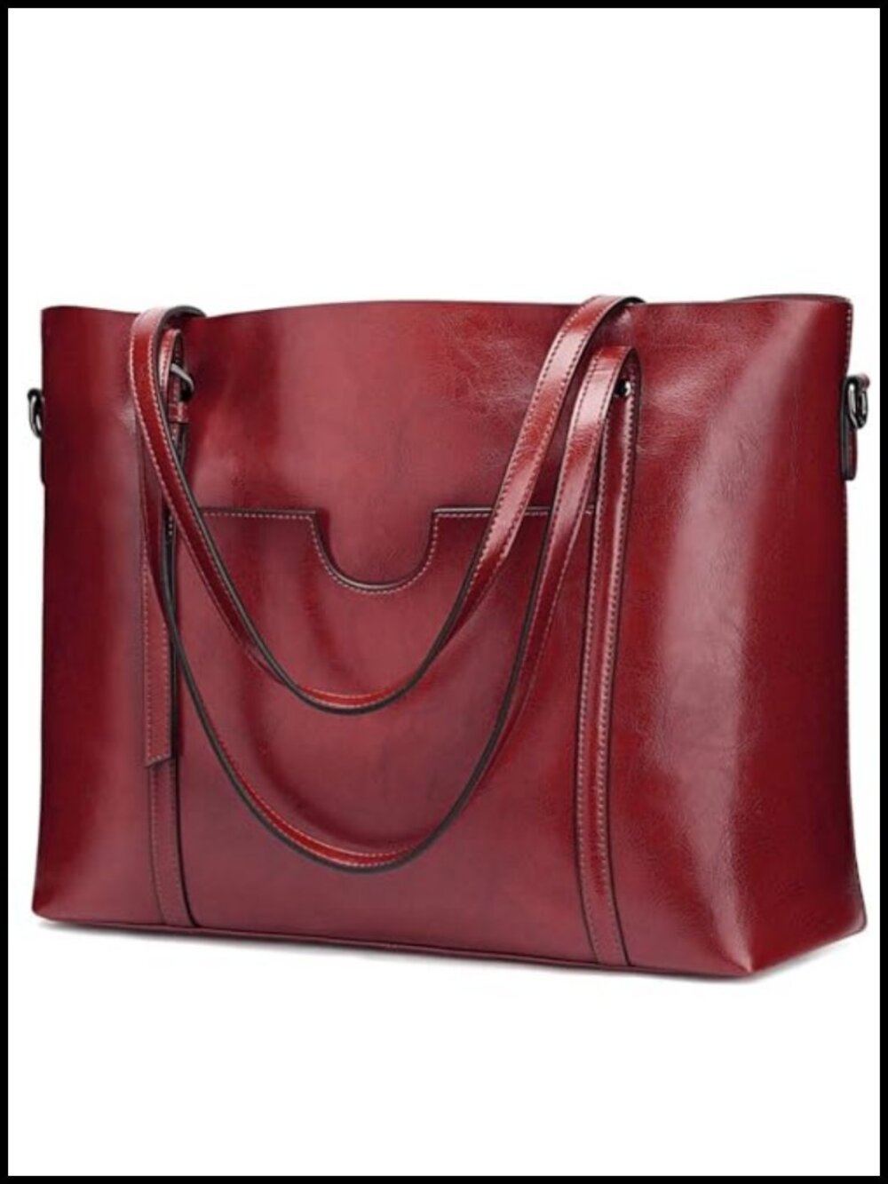 Genuine Leather Tote Bag Satchel Top Handle Shoulder Work Purse